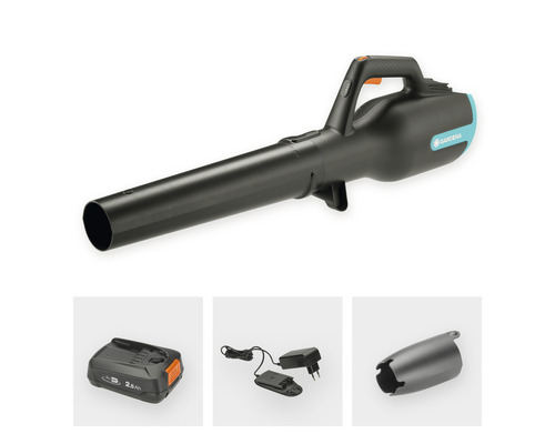 Gardena Akku-Laubbläser mit Akku, Ladegerät und Düse