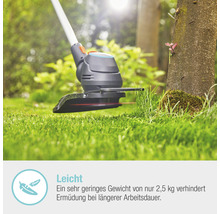 Rasentrimmer im Einsatz auf einer Rasenfläche