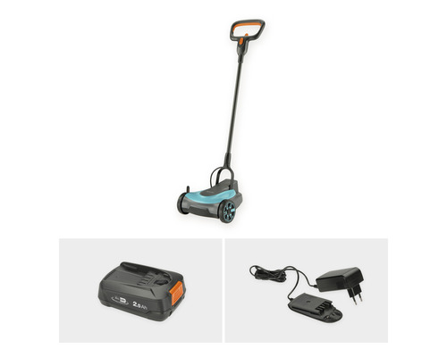 Gardena Akku-Rasenkantenschere Set mit Akku, Ladegerät und Teleskopstiel