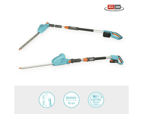 Gardena Akku-Hochentaster mit ausziehbarem Stiel für Baumschnitt