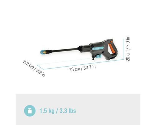 Gardena Hochdruckreiniger mit Maßangaben