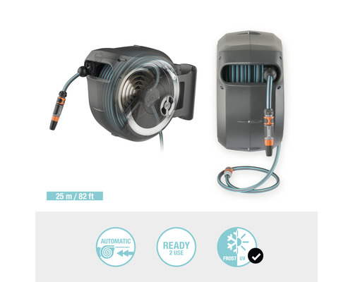 Gartenschlauchbox mit Schlauch und Schlauchverbinder