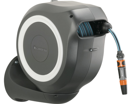 Dévidoir mural Gardena avec tuyau d''arrosage et raccord de tuyau