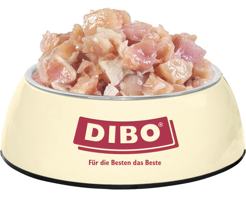 DIBO Hundenahrung mit Hühnchen in einem Napf