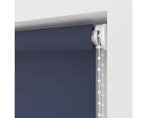 Store enrouleur de fenêtre bleu foncé avec cordon