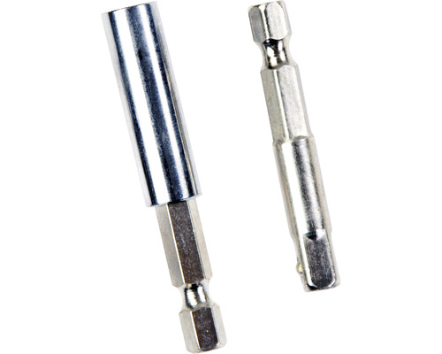 Deux embouts de vissage en métal, dont un avec porte-embout magnétique