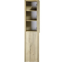 Offener, schmaler Holzschrank mit Regalböden für Badezimmer oder andere Räume