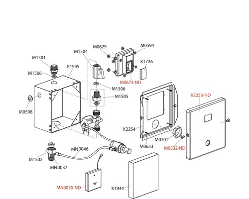 Schéma éclaté avec différents composants