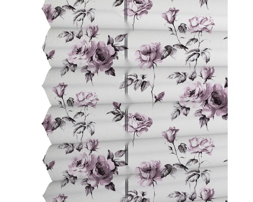 Store plissé à motif de roses