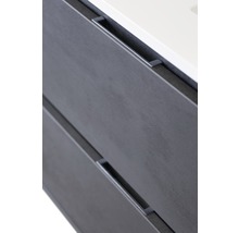 Badmöbel-Set Sanox Porto BxHxT 71 x 170 x 51 cm Frontfarbe beton anthrazit mit Waschtisch Keramik weiß
