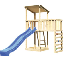 Spielturm aus Holz mit Rutsche, Leiter und Kletterwand