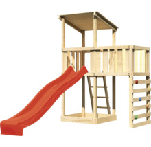 Spielturm aus Holz mit Rutsche, Leiter und Kletterwand
