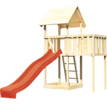 Spielturm aus Holz mit Rutsche und Leiter