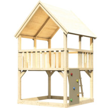 Holz Spielhaus mit Kletterwand und Leiter für den Garten
