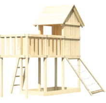 Tour de jeux en bois avec échelle et filet d''escalade