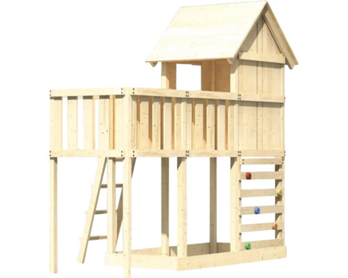 Tour de jeux en bois avec mur d''escalade et échelle pour le jardin