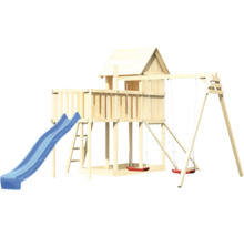 Tour de jeux en bois avec toboggan et balançoire