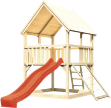 Spielturm aus Holz mit Rutsche und Kletterleiter für den Garten