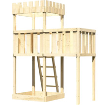 Tour de jeu en bois avec échelle et bac à sable