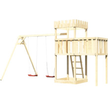 Spielturm mit Schaukel aus Holz für den Garten