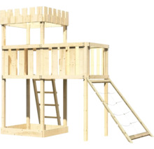 Tour de jeux en bois avec échelle et filet d''escalade pour l''extérieur