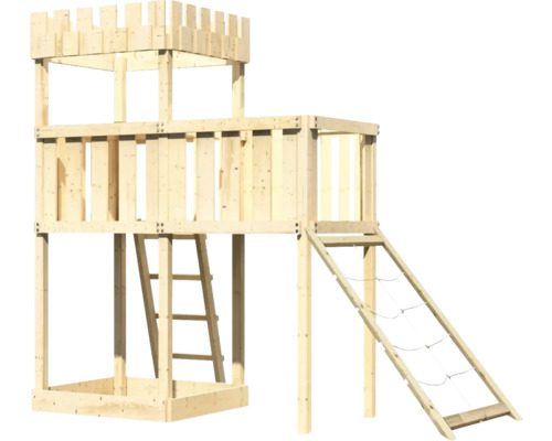 Tour de jeux en bois avec échelle et filet d''escalade pour l''extérieur
