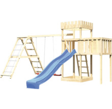 Spielturm aus Holz mit Rutsche, Schaukel und Kletterwand