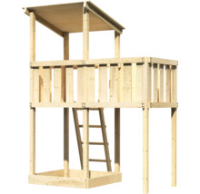 Holzspielhaus mit Dach, Plattform und Leiter für den Garten