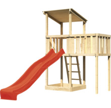 Spielturm aus Holz mit Rutsche und Leiter