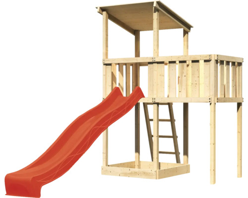 Tour de jeux en bois avec toboggan et échelle