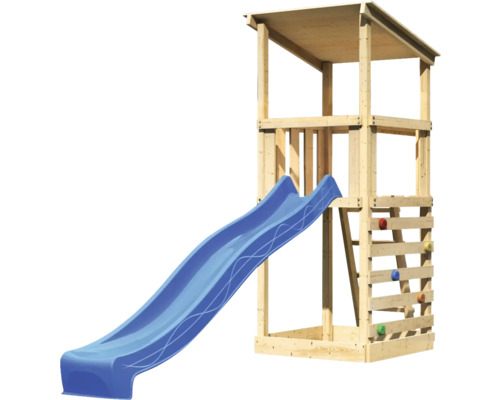 Tour de jeu avec toboggan et mur d''escalade pour le jardin