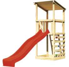 Spielturm mit Rutsche und Kletterwand für den Garten