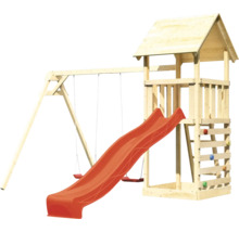 Tour de jeux en bois avec balançoire et toboggan