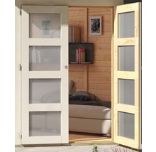 Gartenhaus Karibu Grünwald 5 inkl. Anbaudach 2,4 m und Rückwand 492,5 x 262 cm terragrau