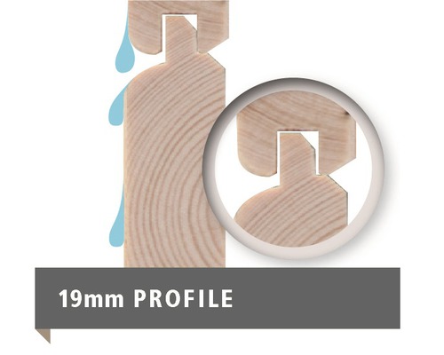 Bois profilé de 19 mm avec rainure et languette