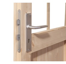 Gartenhaus Karibu Noorvik 7 inkl. Anbaudach 4 m, Rückwand 774 x 333 cm natur