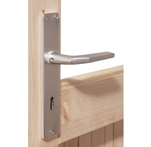 Gartenhaus Karibu Tossens 5 inkl. Anbaudach 3,3 m, Rückwand 706 x 333 cm natur
