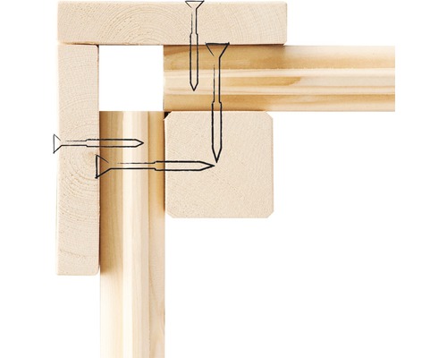 Eckverbindung von Holzleisten mit Schrauben