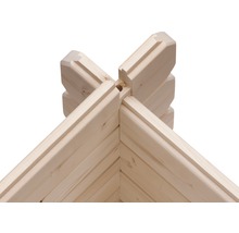 Gartenhaus Karibu Noorvik 3 inkl. Anbaudach 3 m, Rückwand 614 x 273 cm natur