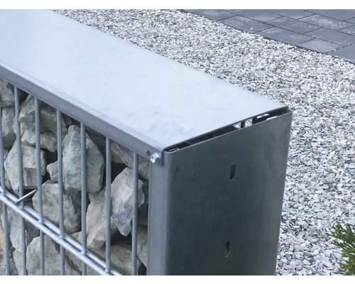 Gabion avec pierres et cadre métallique