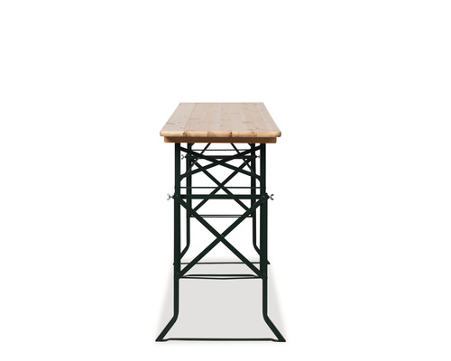 Table de brasserie avec structure métallique et plateau en bois
