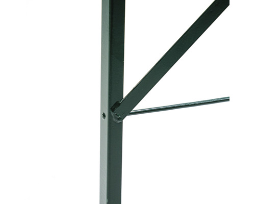 Vue détaillée du cadre métallique d''une table.
