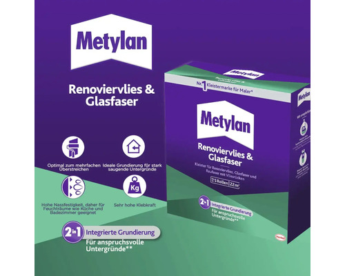 Metylan Renoviervlies und Glasfaser Kleisterpackung
