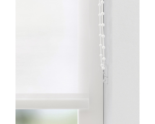 Stores de fenêtre blancs avec chaînette de commande