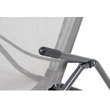 Chaise longue de jardin tissu textile gris-thumb-13