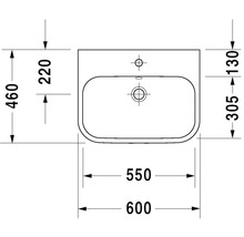 Dessin technique d''un lavabo avec dimensions