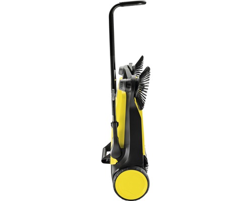 Balayeuse jaune avec brosses et poignée noires