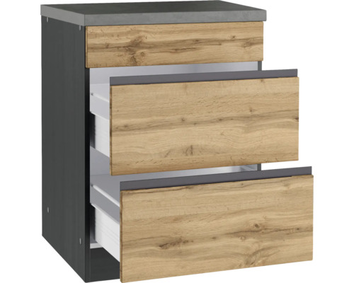 Meuble sous-lavabo avec trois tiroirs