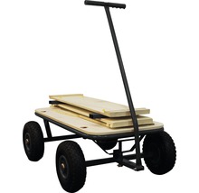 Transportwagen mit Holzplatten auf der Ladefläche