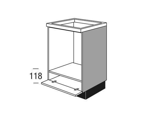 Unterschrank mit offener Front und Schublade